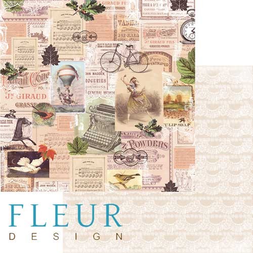 Double-sided sheet of paper Fleur Design Autumn colors "Flight to heaven", size 30. 5x30. 5 cm, 190 g/m2
