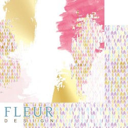 Двусторонний лист бумаги Fleur Design Pretty violet "Красочный праздник", размер 30,5х30,5 см, 190 гр/м2