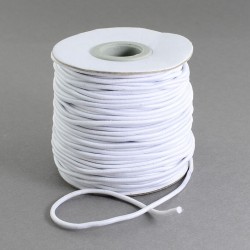 Elastic cord (elastic band), white, width 3 mm, length 1 m