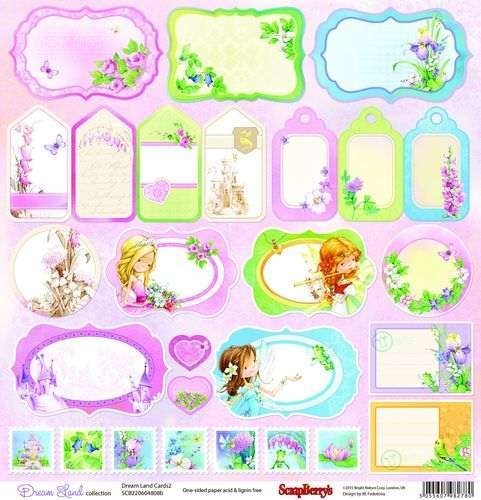 One-sided sheet of paper Scrapberry's Magic country "Cards 2", size 30x30 cm, 180 g/m2 