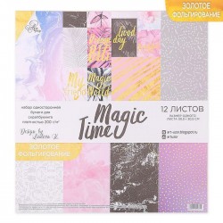 Set of one-sided paper with gold foil Art Pattern 