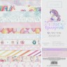Set of one-sided paper with foil Artusor "In the land of unicorns" 12 sheets, size 20X20 cm, 250 g /m2
