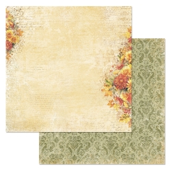 Двусторонний лист "В гостях у осени. Яркое цветение", размер 30*30 см, 180гр (ScrapMania) 