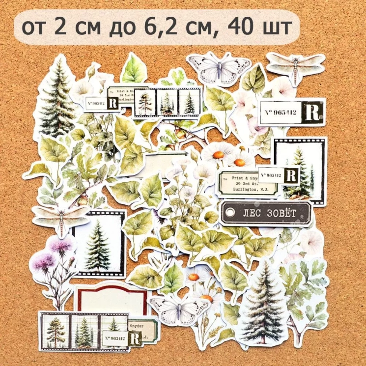 Набор высечек из бумаги "Голос природы", 40 шт (ScrapMania)