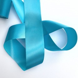 Aquamarine satin ribbon, width 0.6 cm, length 5.6 m