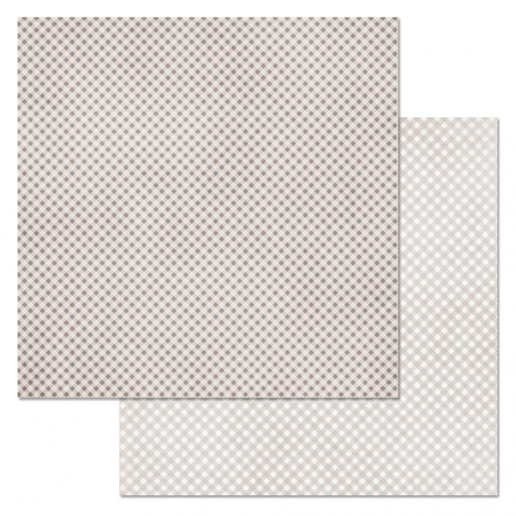 Двусторонний лист бумаги ScrapMania "Фономикс. Клетка. Коричневая", размер 30х30 см, 180 гр/м2