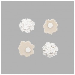 Объемная полимерная фигурка "Белый цветок", размер 3х3 см, 1 шт