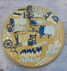 Вырубка набор школа 42эл. бумага кардсток 290 гр.