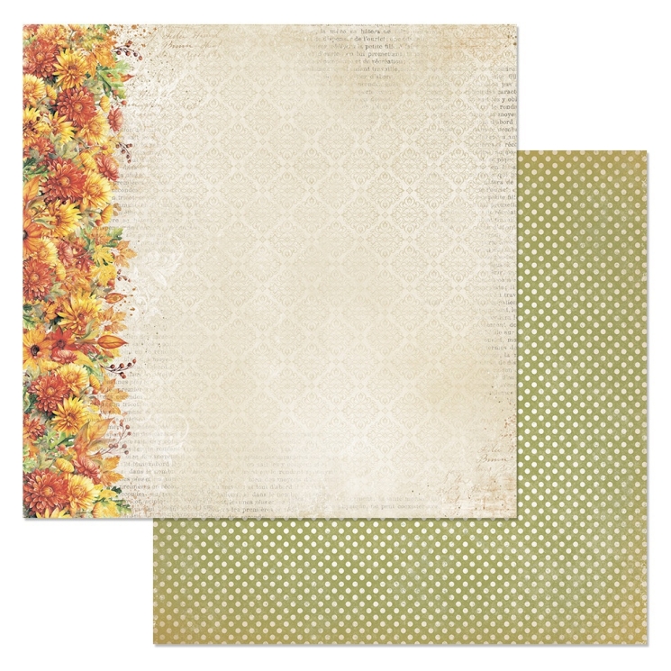 Двусторонний лист "В гостях у осени. Золотой букет", размер 30*30 см, 180гр (ScrapMania) 