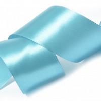 Aquamarine satin ribbon, width 5 cm, length 5.6 m