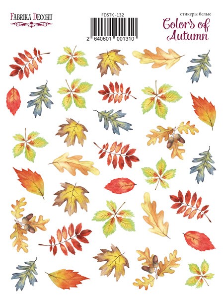 Набор наклеек (стикеров) 35 шт Colors of Autumn, Фабрика Декору, размер листа А5