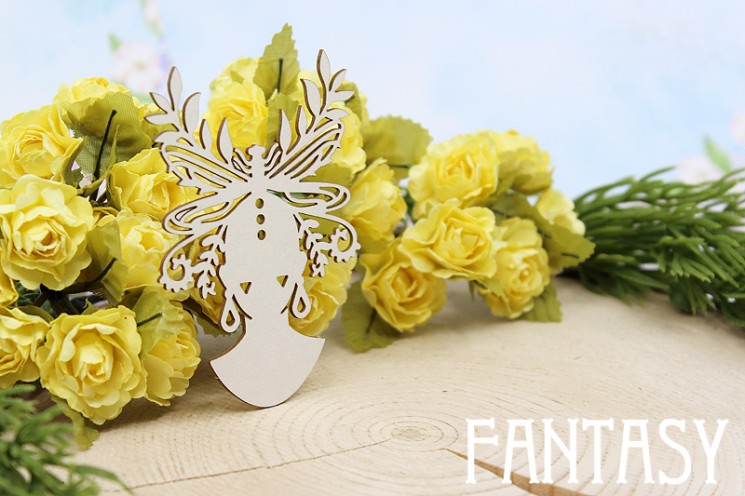 Fantasy chipboard "Nymph 1654" size 5.6*7.4 cm