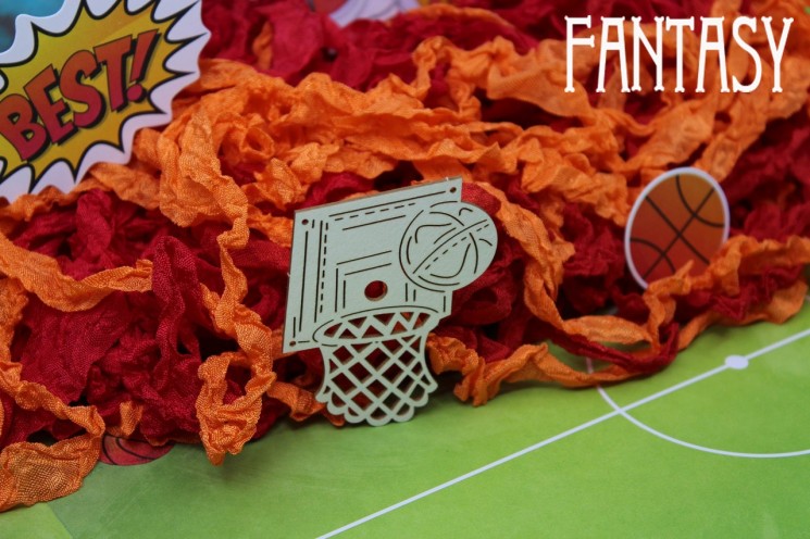 Chipboard Fantasy "Basketball Ring 1813" size 6.2*4.3 cm