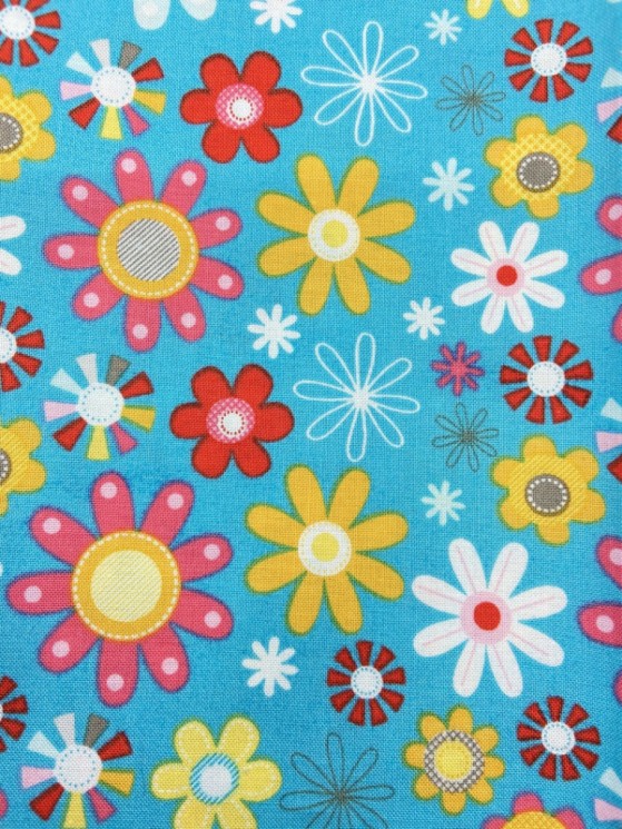 Patchwork fabric, 100% cotton Riley Blake Pink "Flowers", size 50X50 cm