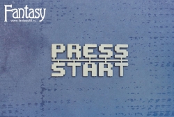 Чипборд Fantasy надпись «PRESS START 3176» размер 2,6*6,2 см