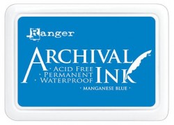 Архивные чернила "Archival Ink" от Ranger, цвет Manganese Blue размер 12*17 см