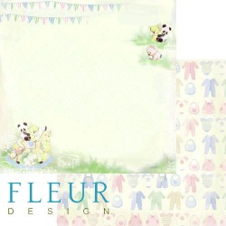 Двусторонний лист бумаги Fleur Design Мальчики "Веселье", размер 30,5х30,5 см, 190 гр/м2