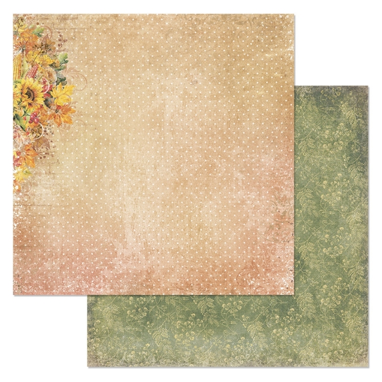 Двусторонний лист "В гостях у осени. Бабье лето", размер 30*30 см, 180гр (ScrapMania) 