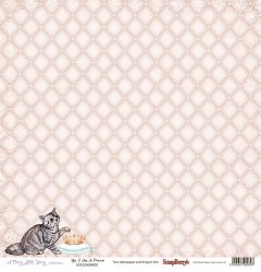 Двусторонний лист бумаги ScrapBerry's Шебби кошки "Да, Я Принцесса", размер 30х30 см, 190 гр/м2