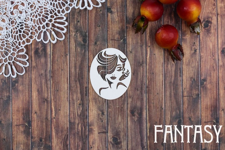 Chipboard Fantasy "Mystery Girl 2447" size 5.5*4.4 cm