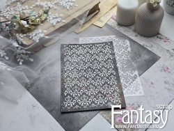 Трафарет Fantasy "Мини-дамаск Барокко 28", толщина пластика 0,5 мм, размер 13*20 см