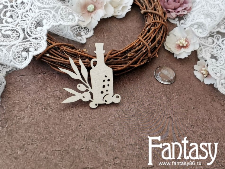 Чипборд Fantasy Идиллия "Бутылка с оливками 3625", размер 5*4,8 см 