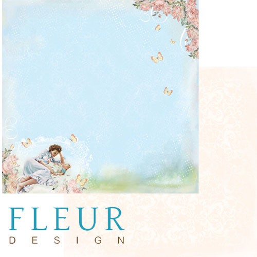 Двусторонний лист бумаги Fleur Design Мальчики "Малыш", размер 30,5х30,5 см, 190 гр/м2
