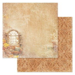 Двусторонний лист "В гостях у осени. Домашний уют", размер 30*30 см, 180гр (ScrapMania)