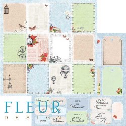 Двусторонний лист бумаги Fleur Design Краски осени "Моменты", размер 30,5х30,5 см, 190 гр/м2