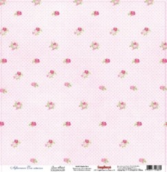Односторонний лист бумаги ScrapBerry's Послеобеденный чай "Розовые лепестки", размер 30х30 см, 180 гр/м2 