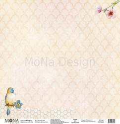 Односторонний лист бумаги MonaDesign Цветочное бохо "Настенная плитка" размер 30,5х30,5 см, 190 гр/м2