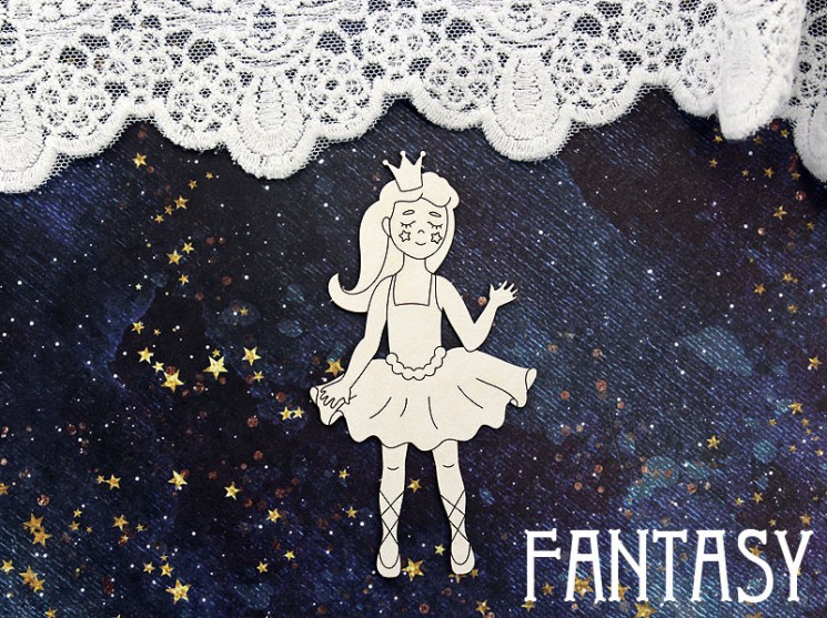 Chipboard Fantasy "Little Ballerina 1452" size 8.3*4.5 cm