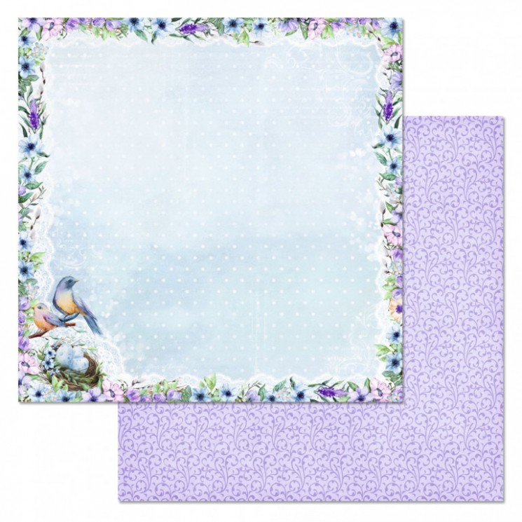 Double-sided sheet of ScrapMania paper "Our nest. Lace happiness", size 30x30 cm, 180 g/m2