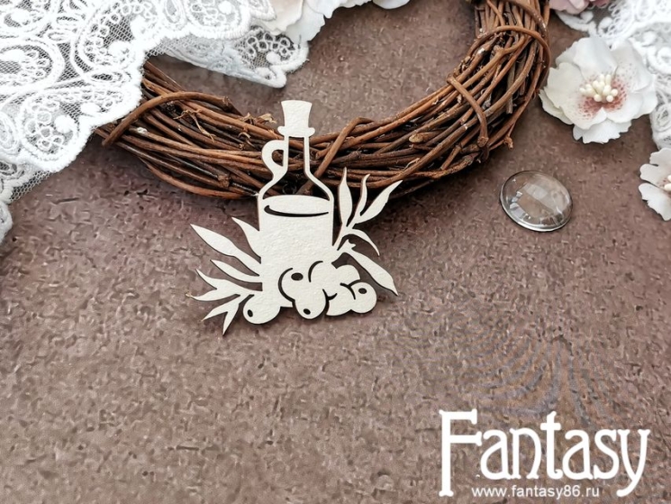 Чипборд Fantasy Идиллия "Бутылка с оливками 3622", размер 5*5 см