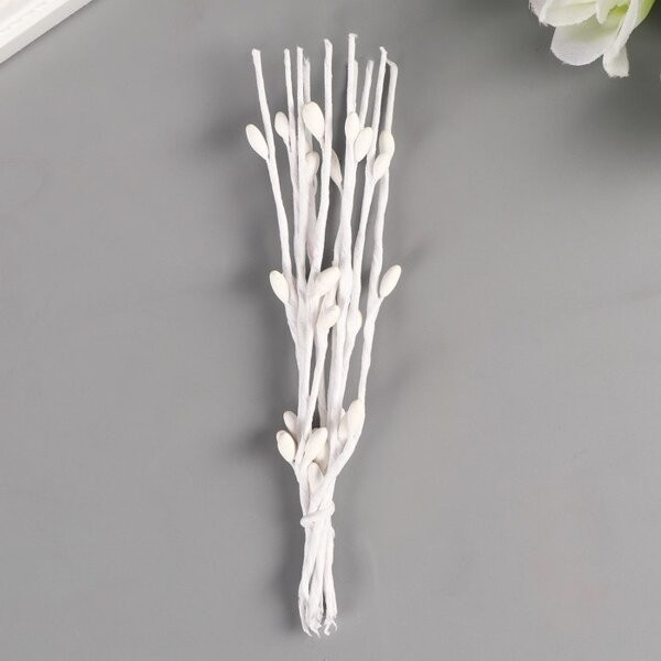 Decorative bouquet "Spring twigs" white, length 12 cm