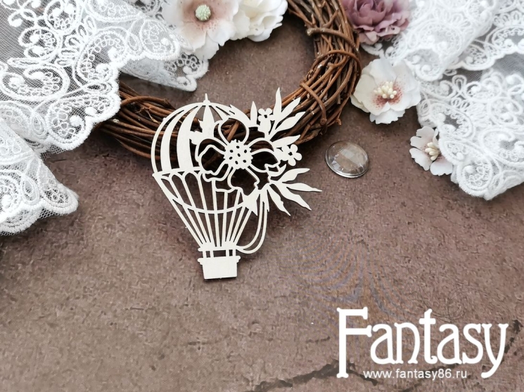 Чипборд Fantasy Идиллия "Воздушный шар 3621", размер 7,6*6,5 см