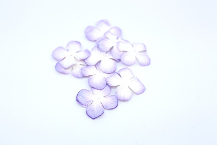 Hydrangeas "White-purple" size 3 cm 10 pcs