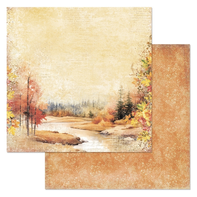 Двусторонний лист "В гостях у осени. Бархатный сезон", размер 30*30 см, 180гр (ScrapMania)