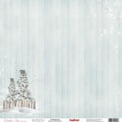 Односторонний лист бумаги ScrapBerry's Зимнее утро "Снежный Лес", размер 30х30 см, 180 гр/м2