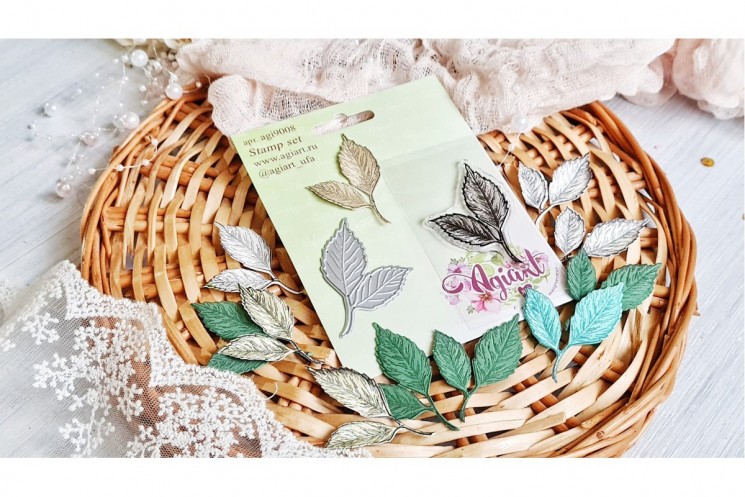 Set of stamp+ knife "Ash leaves" from AgiArt