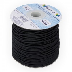 Elastic cord (elastic band), black, width 2 mm, length 1 m