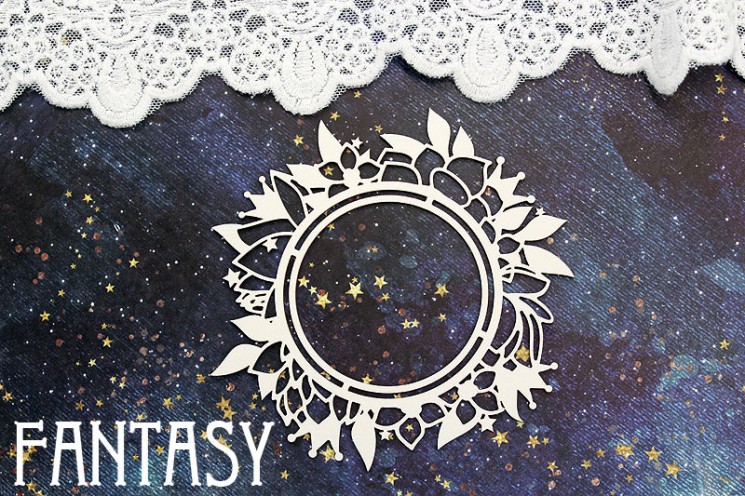 Chipboard Fantasy "Frame with flowers 1390" size 10.3*10 cm