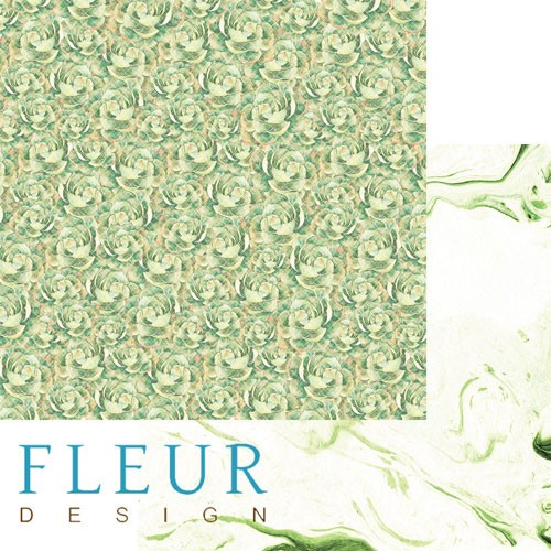 Double-sided sheet of paper Fleur Design My garden "Succulents", size 30. 5x30. 5 cm, 190 gr/m2