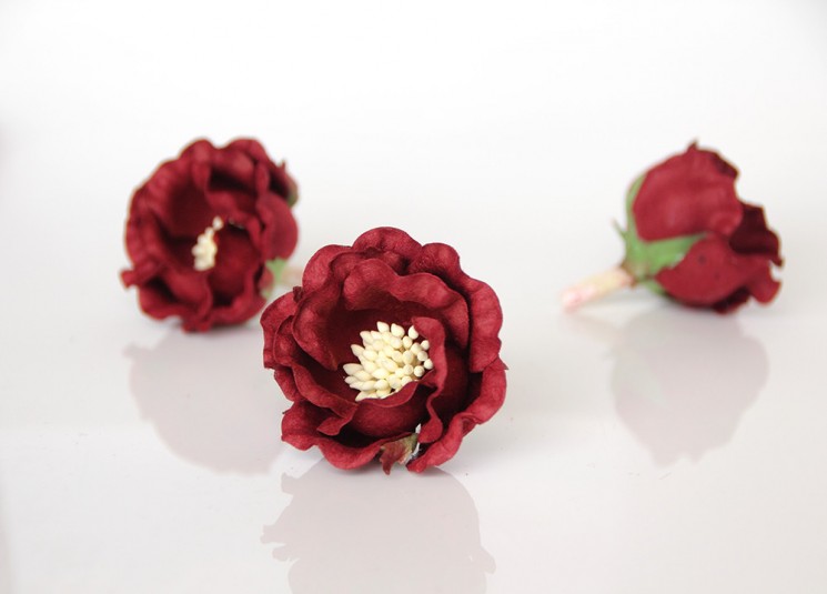 Полиантовая роза "Бордовая" размер 4,5 см 1шт