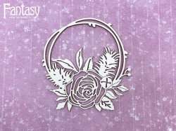 Чипборд Fantasy «Снежные объятия (Зимний цветок с рамкой) 3032» размер 8,5*8,8 см