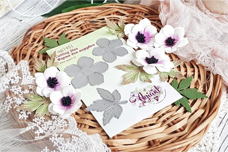 Ножи для вырубки "Анемон" от AgiArt, Размер вырубки: 51*46 mm