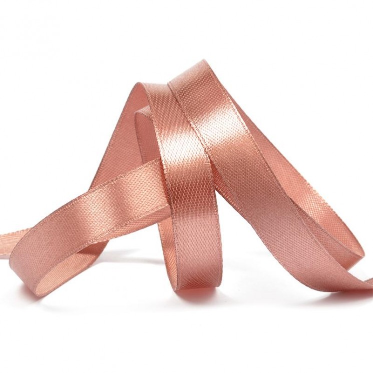 Satin ribbon "Pink-beige", width 0.6 cm, length 5.6 m