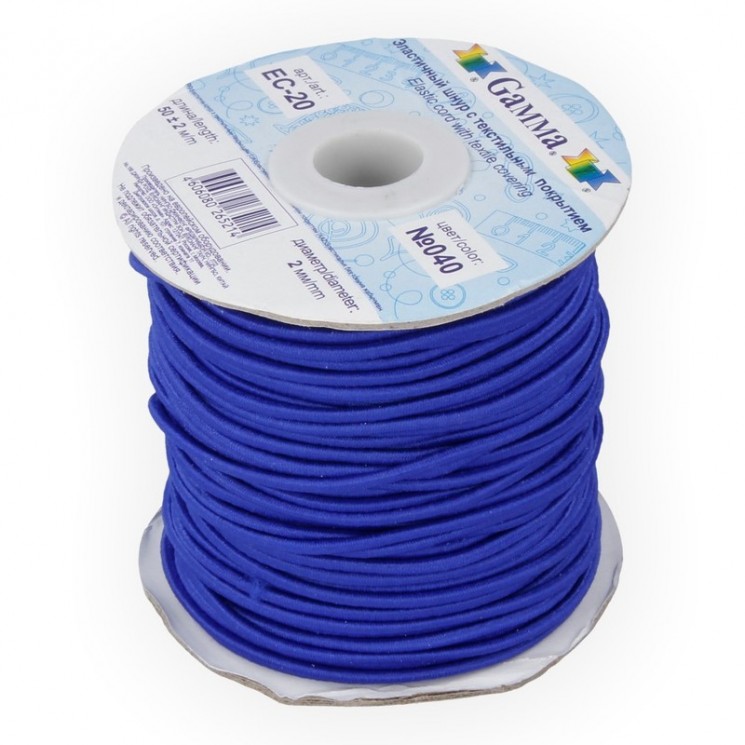 Elastic cord (elastic band), blue, width 2 mm, length 1 m