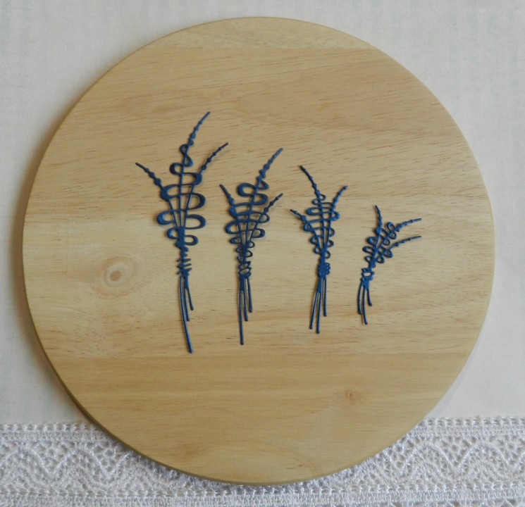 Вырубка Поющие фонтаны  4 шт синяя дизайнерская бумага перламутровая 290 гр.