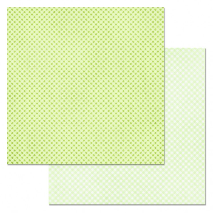 Двусторонний лист бумаги ScrapMania "Фономикс. Клетка. Зеленая", размер 30х30 см, 180 гр/м2